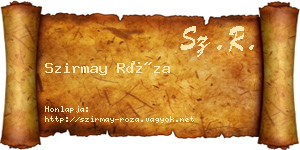 Szirmay Róza névjegykártya